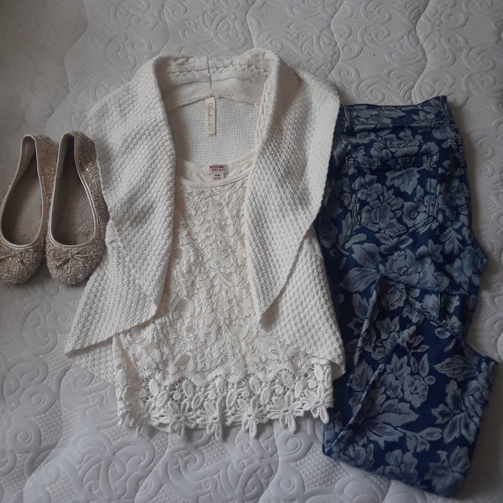 Knitted off white cover up